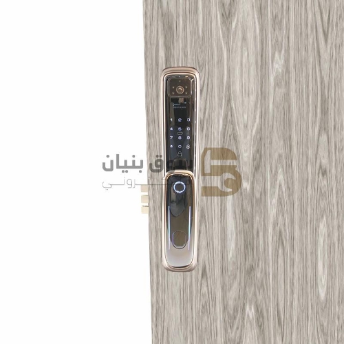 صورة قفل الباب الذكي مع شاشة عرض - موكا رمادي 